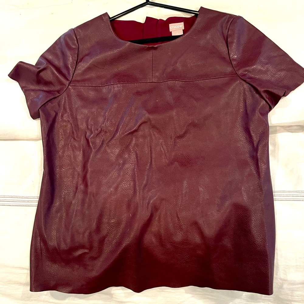 Chicos Faux Leather Top (0)